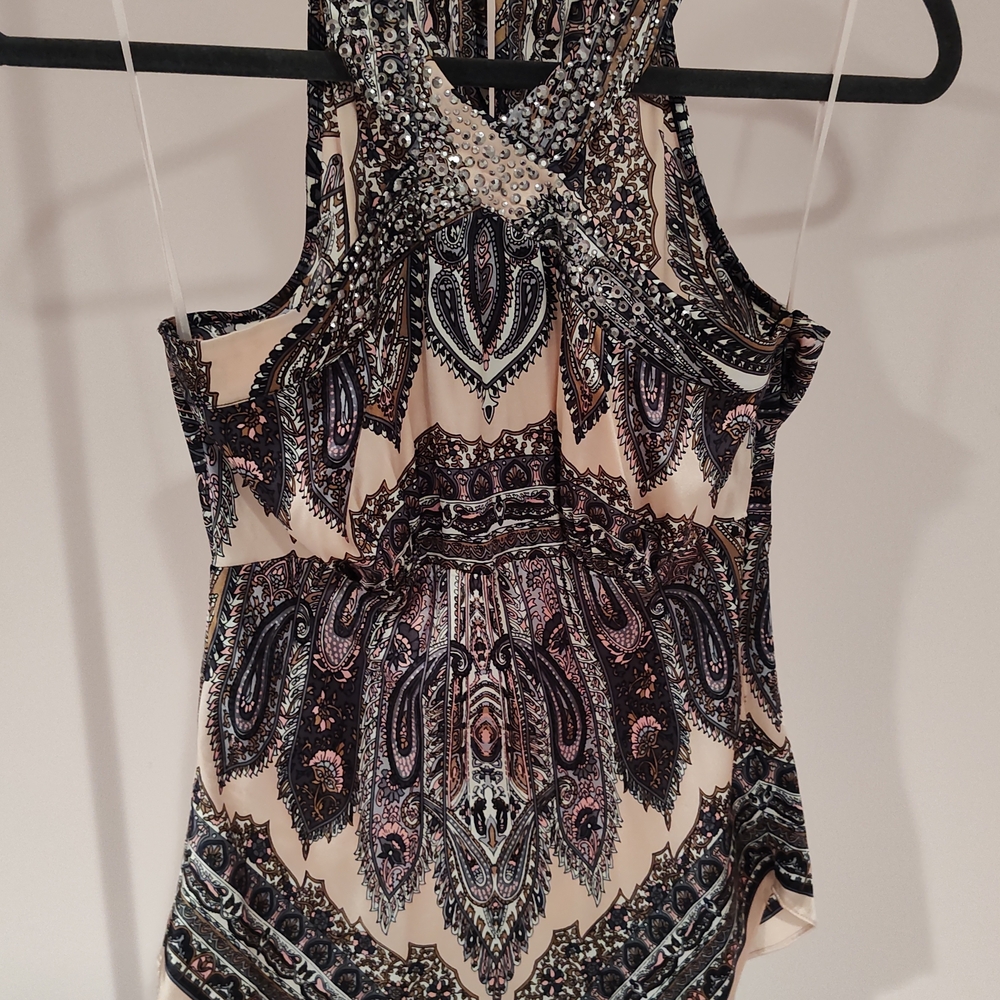 Cache Black and Cream Paisley Blouse